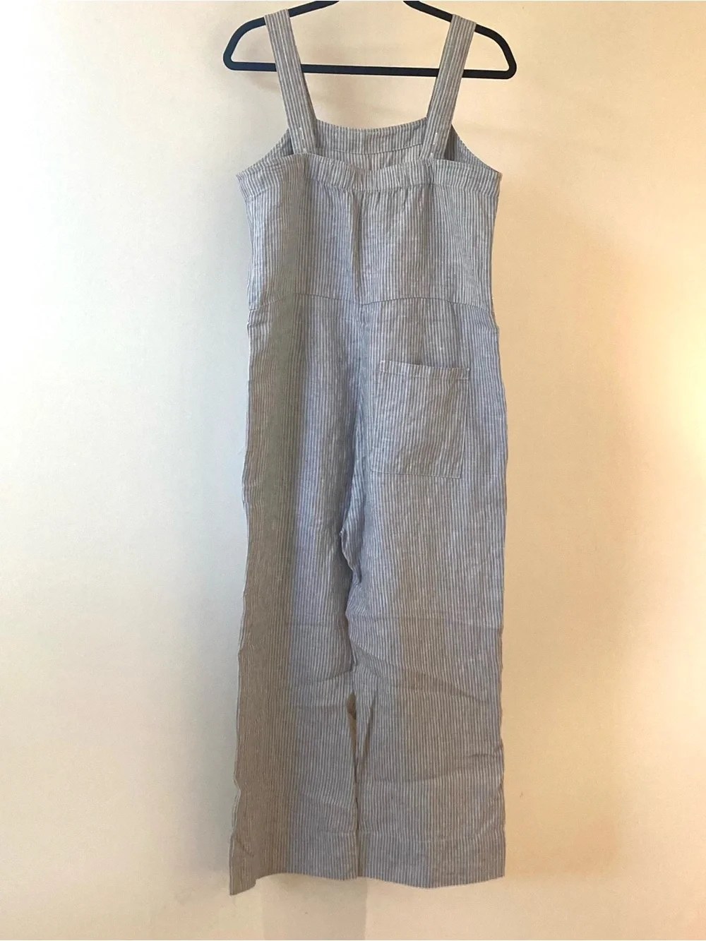 Everlane Linen Grey and White Stripe Jumpsuit Size 4